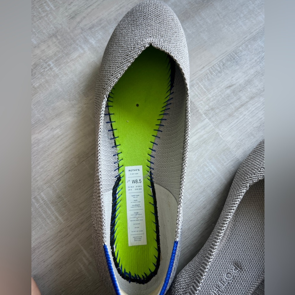Silver Metallic Rothy’s - Round Toe - “The Flat” - Picture 5 of 6